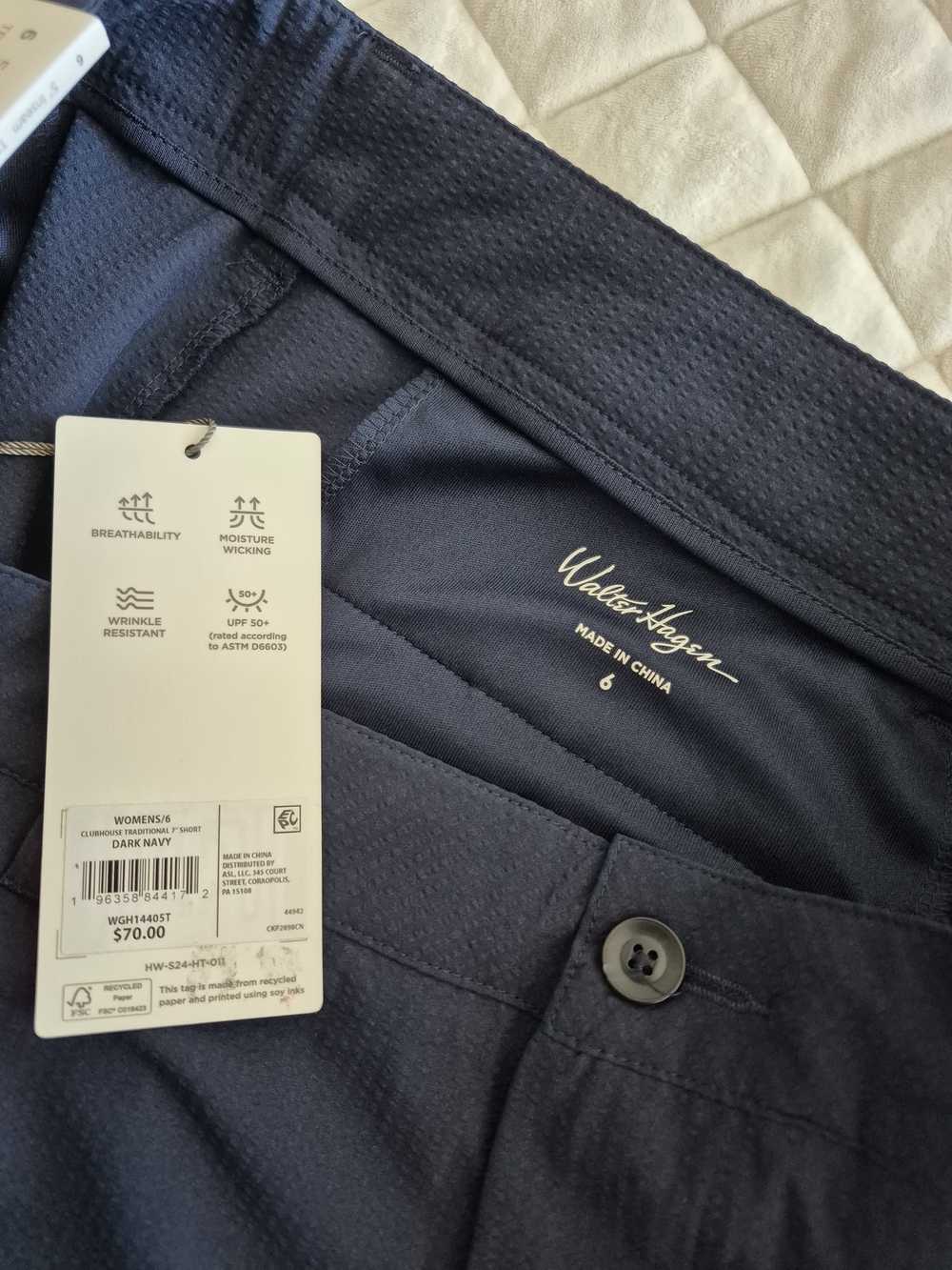 Womens Walter Hagen 5' Inseam Navy Traditional Shorts - Picture 4 of 4